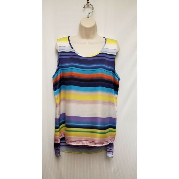 The Limited Hi-Lo Scoop Neck Sleeveless  Multicolor Top/Blouse Size Large - Picture 3 of 4